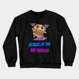 Halloween Cute Bat Burger Monster Crewneck Sweatshirt